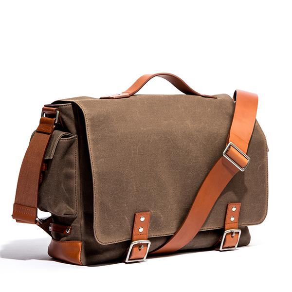 Hudson Messenger Bag - Tobacco Wax Twill - Ernest Alexander