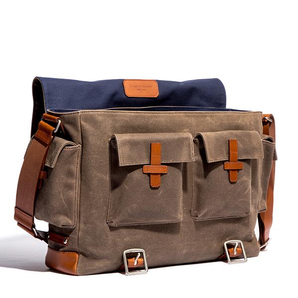 Hudson Messenger Bag - Tobacco Wax Twill - Ernest Alexander