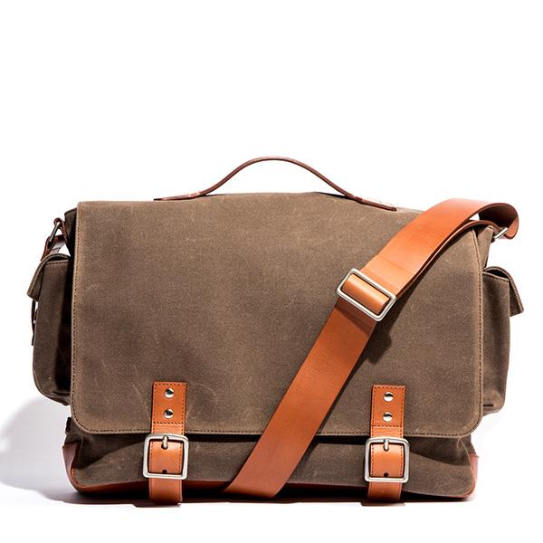 Hudson Messenger Bag - Tobacco Wax Twill - Ernest Alexander