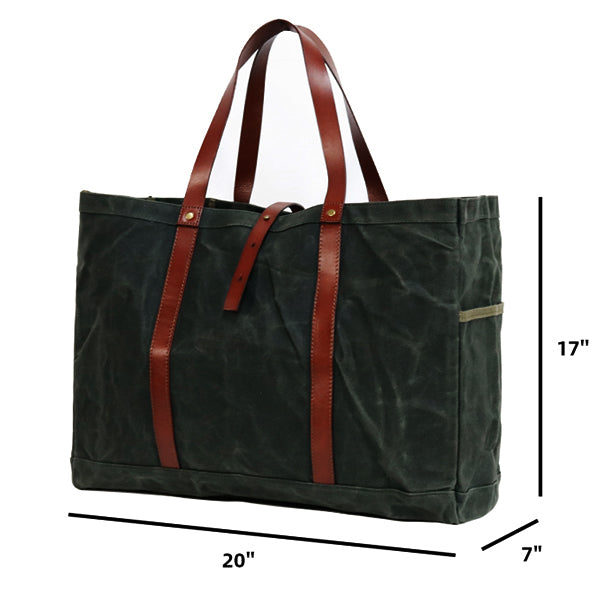 Ernest Box: The Fall Tote Set - Military Olive Wax Canvas - Ernest Alexander