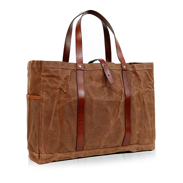 Ernest Box: The Fall Tote Set - Tobacco Wax Canvas - Ernest Alexander