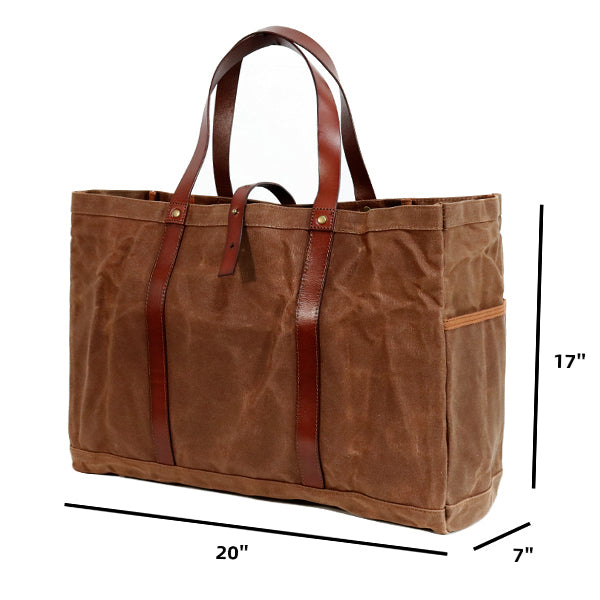 Ernest Box: The Fall Tote Set - Tobacco Wax Canvas - Ernest Alexander