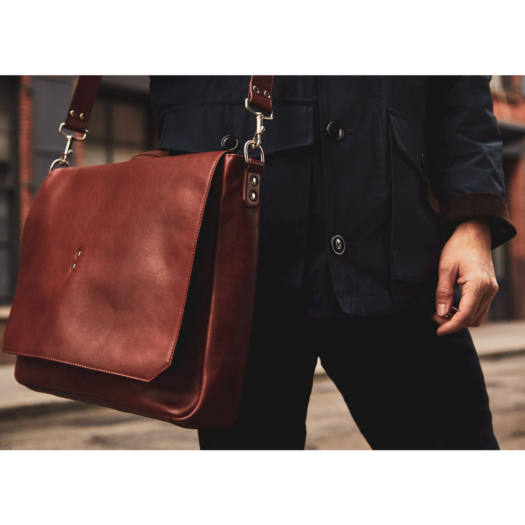 Walker British Brown Leather Brief Bag - Ernest Alexander