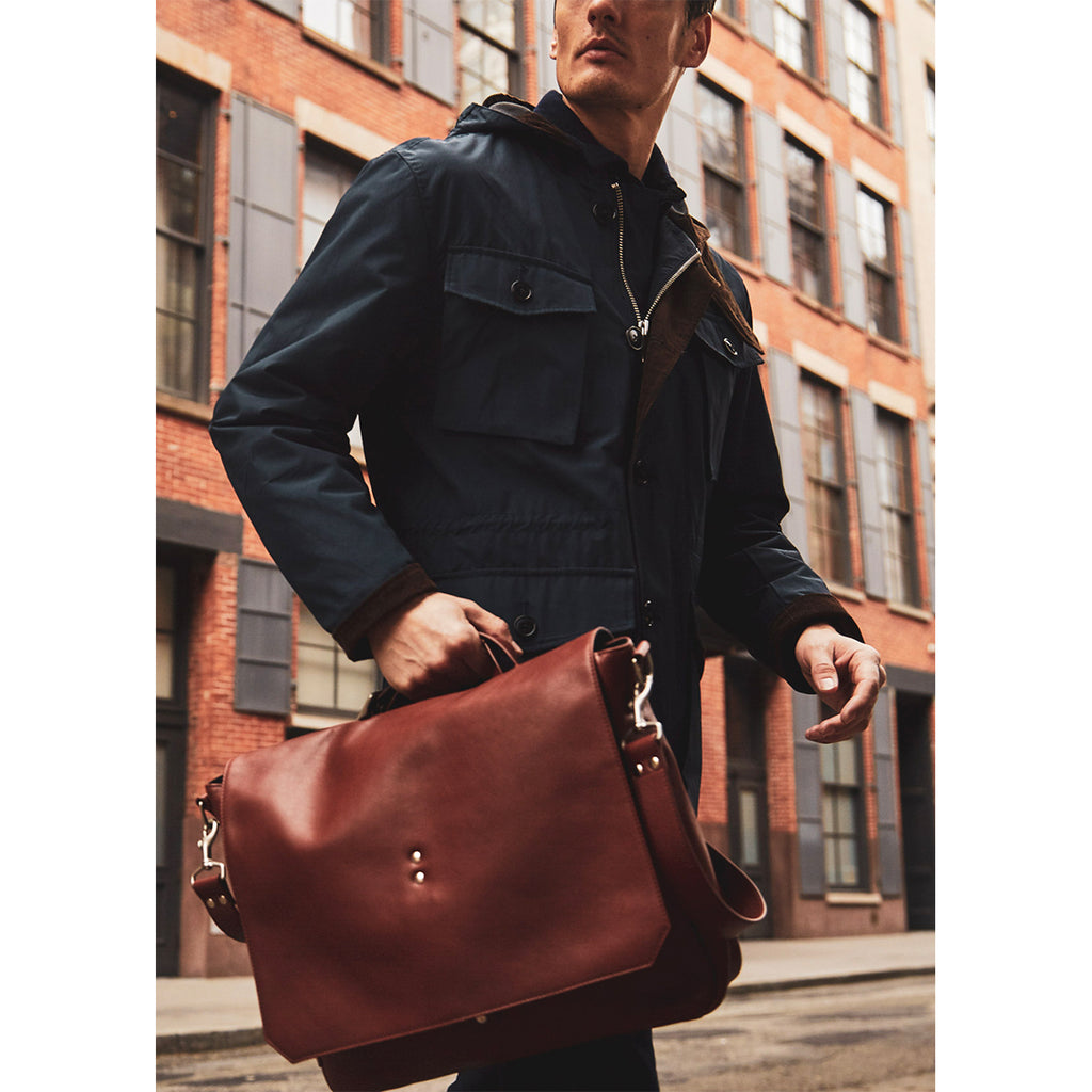 Walker British Brown Leather Brief Bag - Ernest Alexander