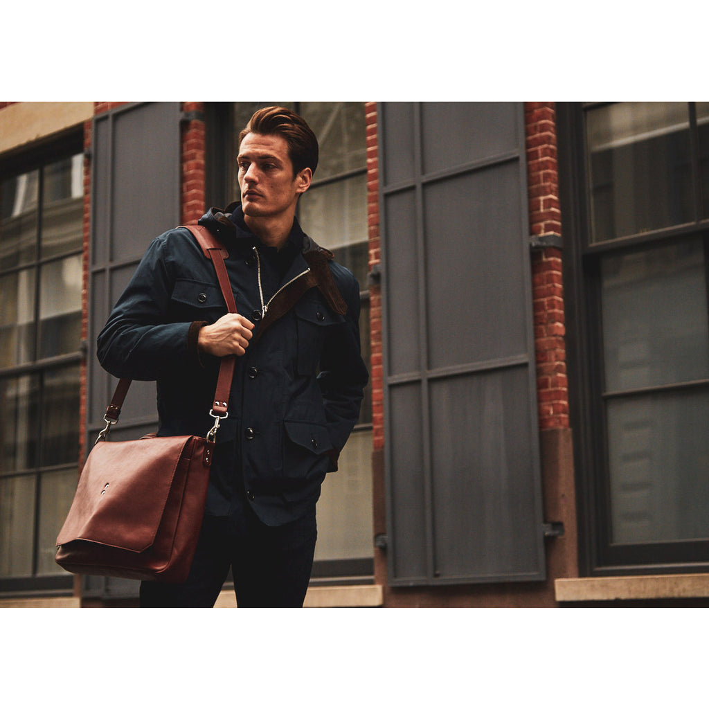 Walker British Brown Leather Brief Bag - Ernest Alexander