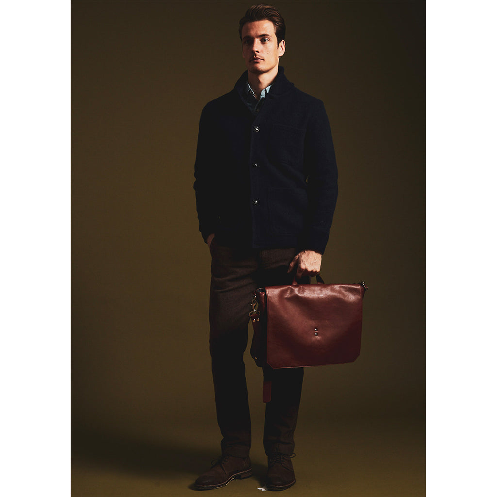 Walker British Brown Leather Brief Bag - Ernest Alexander