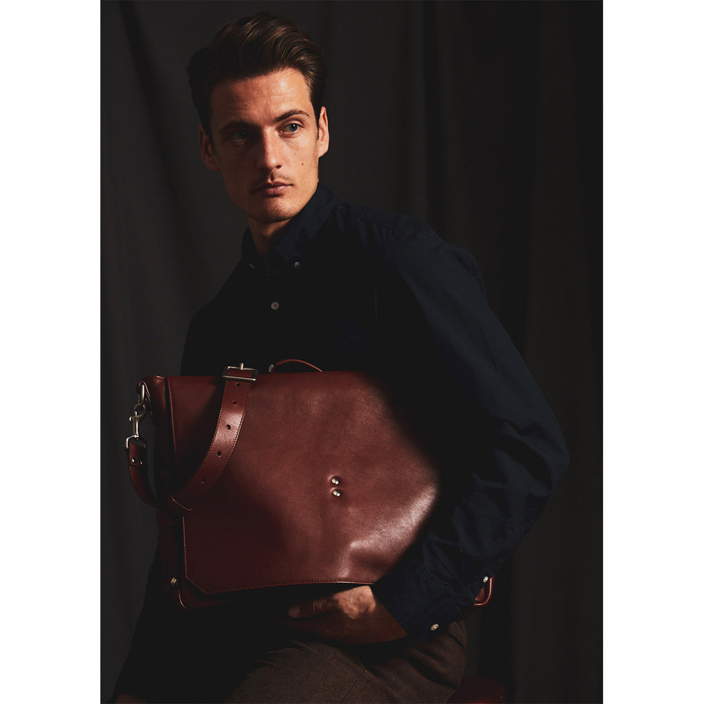 Walker British Brown Leather Brief Bag - Ernest Alexander
