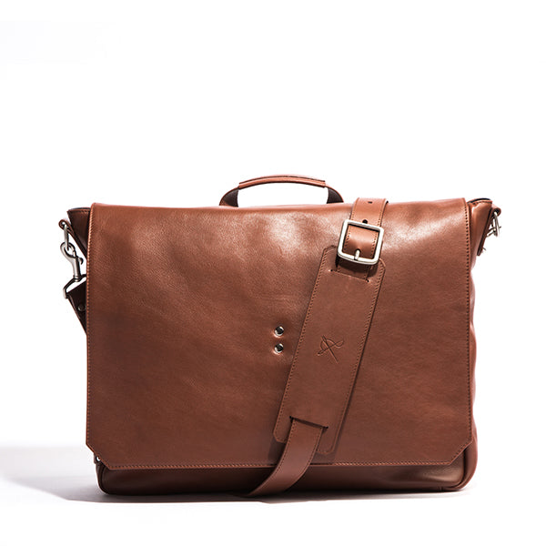 Walker British Brown Leather Brief Bag - Ernest Alexander