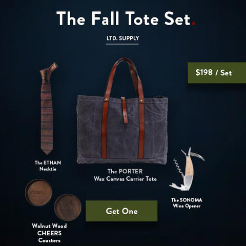 Ernest Box: The Fall Tote Set - Slate Wax Canvas - Ernest Alexander